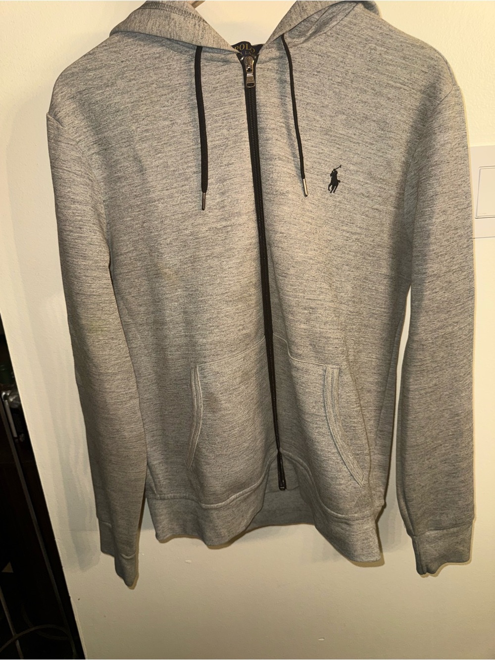 Ralph Lauren Heather Gray Zip-Up Hooded Sweater